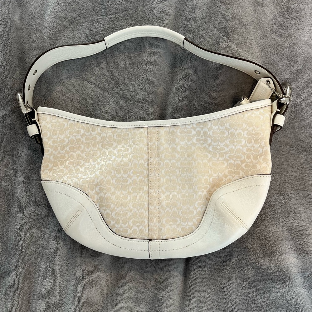 white Coach purse, barely used